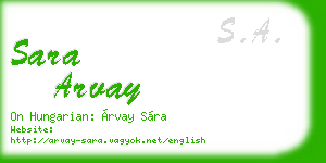 sara arvay business card