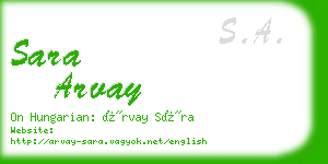 sara arvay business card